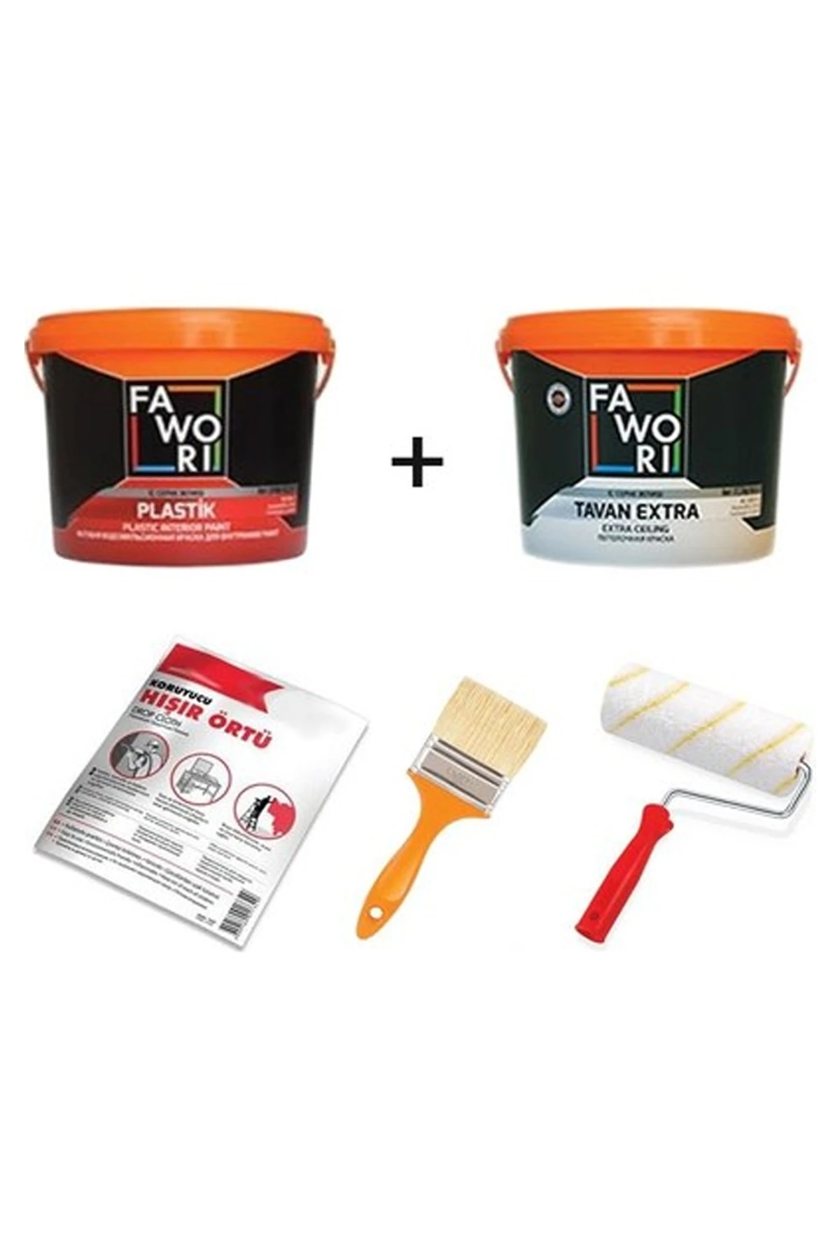 Plastik İç Cephe 20 kg+ Tavan Boya10 kg+Boya Seti-Kanvas