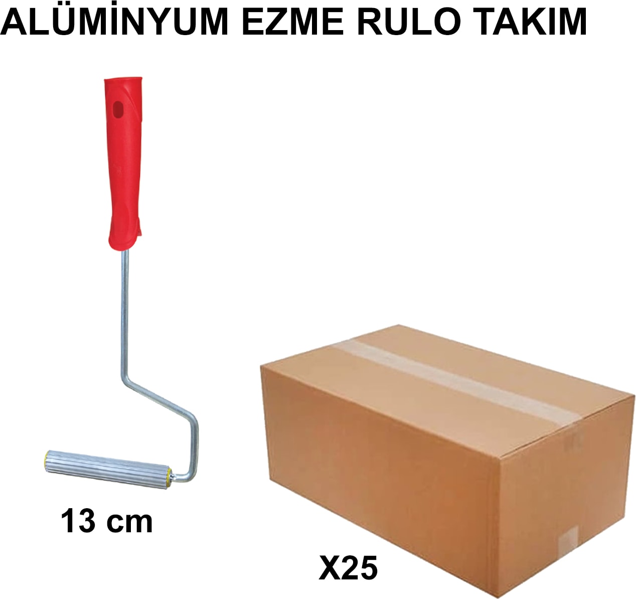 İZMİR FIRÇA Izmir Fırça Arge Toptan Alüminyum Ezme Rulo Takım 13 cm -25 Adet 011106