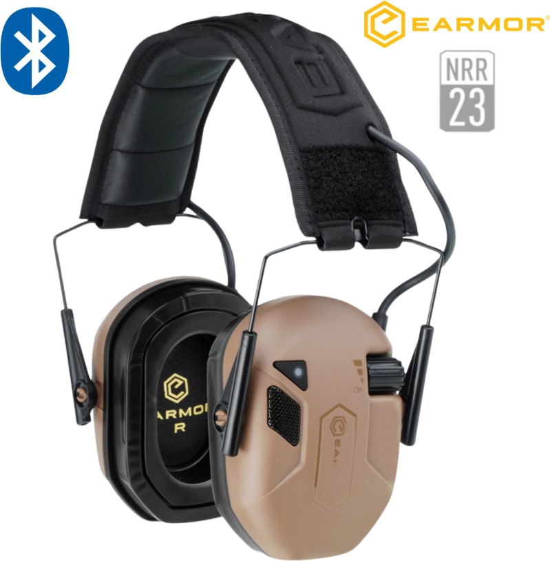 M300T Bluetooth Elektronik Atış Kulaklığı Kulak Koruma (Cayote Brown) Siyah M300T-BK