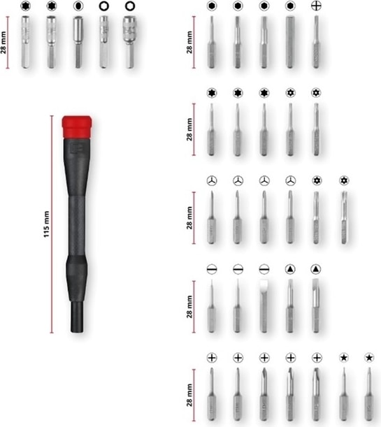Hassas Bits Uç Set 33 Parça 115010
