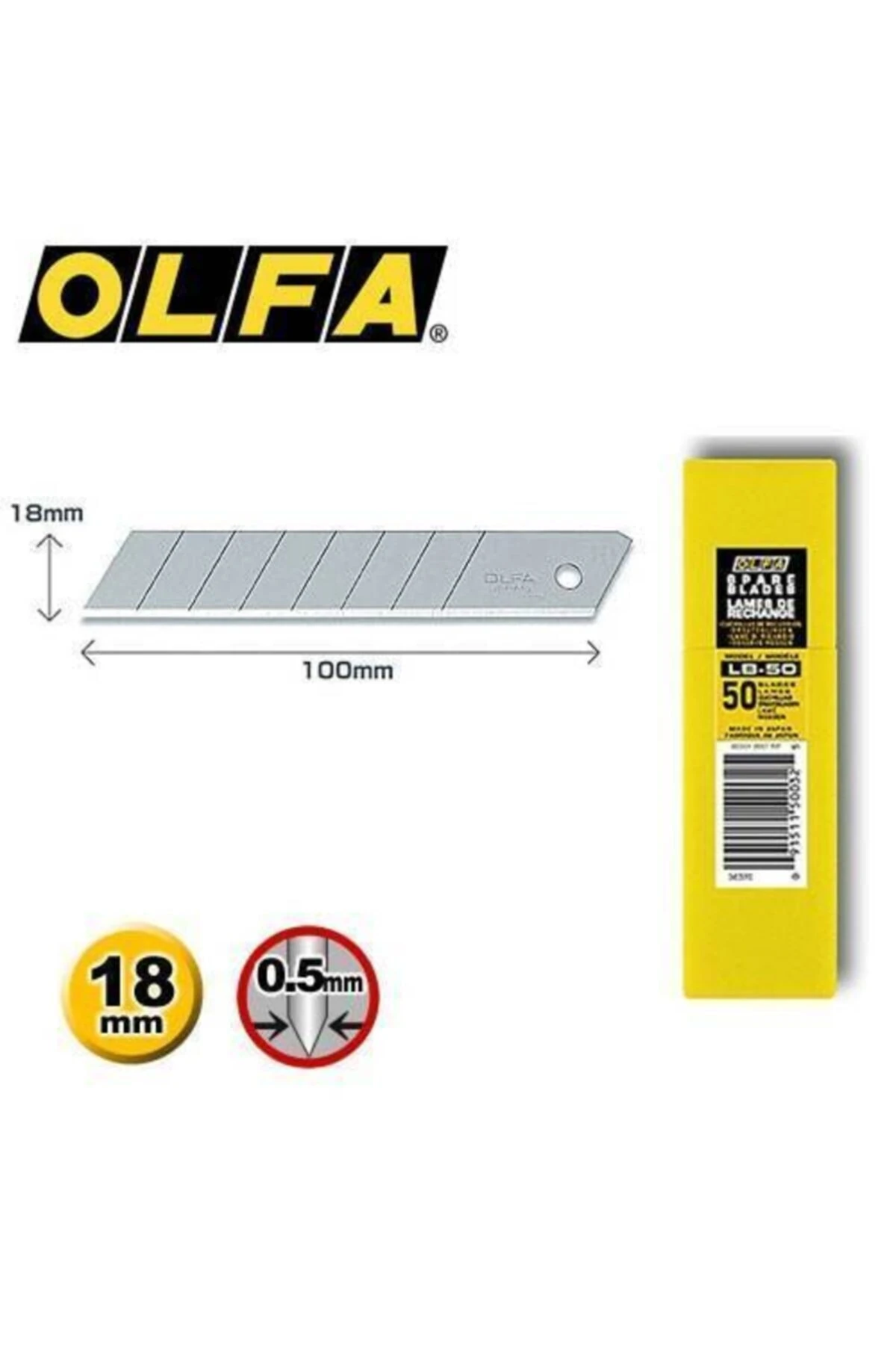 Lb-50 Geniş Maket Bıçağı Yedeği 50'li Tüp