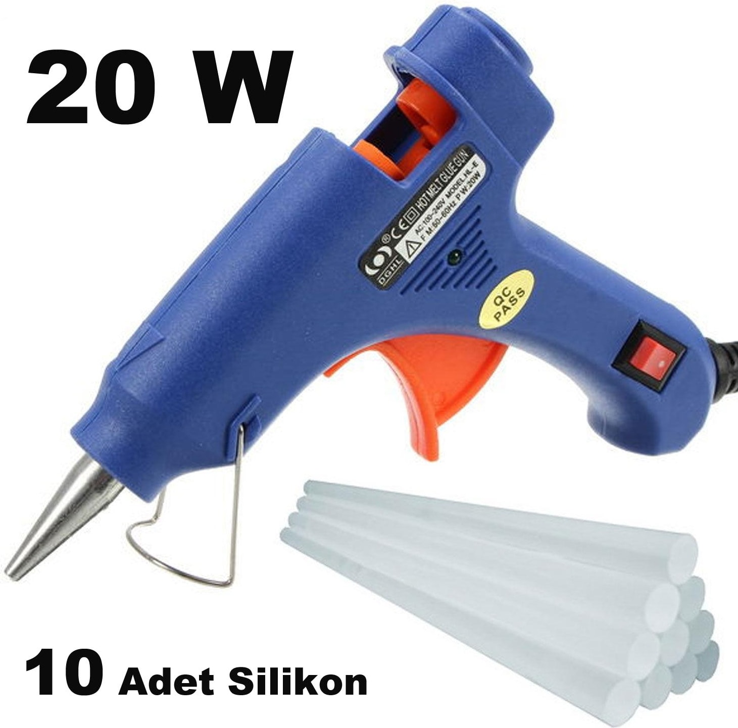 Mini Elektrikli 20W Silikon Tabancası | 7 mm Silikon Genişliği, Hızlı Isınma, Ergonomik