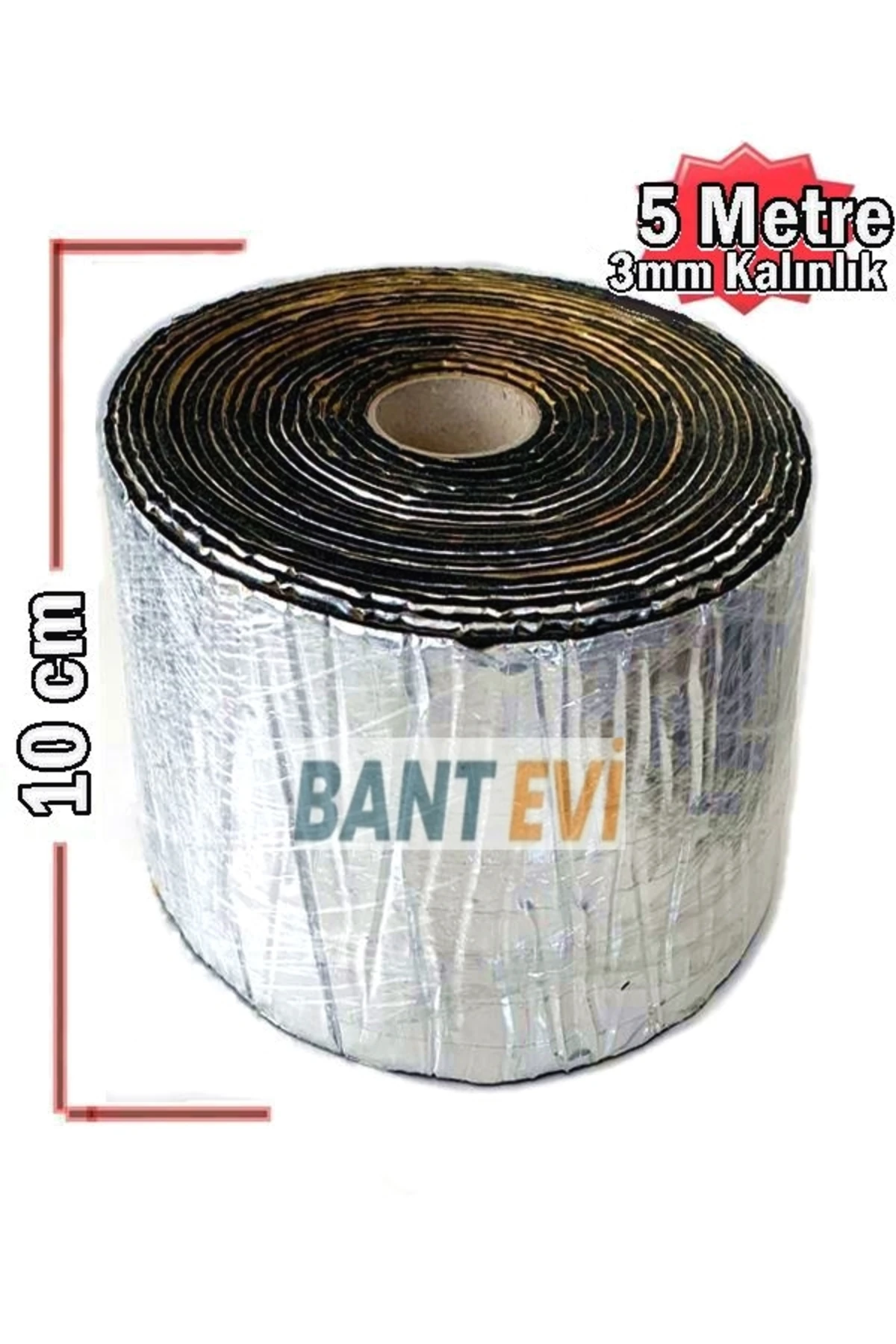 Araç Oto Ses Isı Yalıtım Bandı 10cmx5metre Alüminyum Folyolu Kauçuk Bant Izolasyon Malzemesi