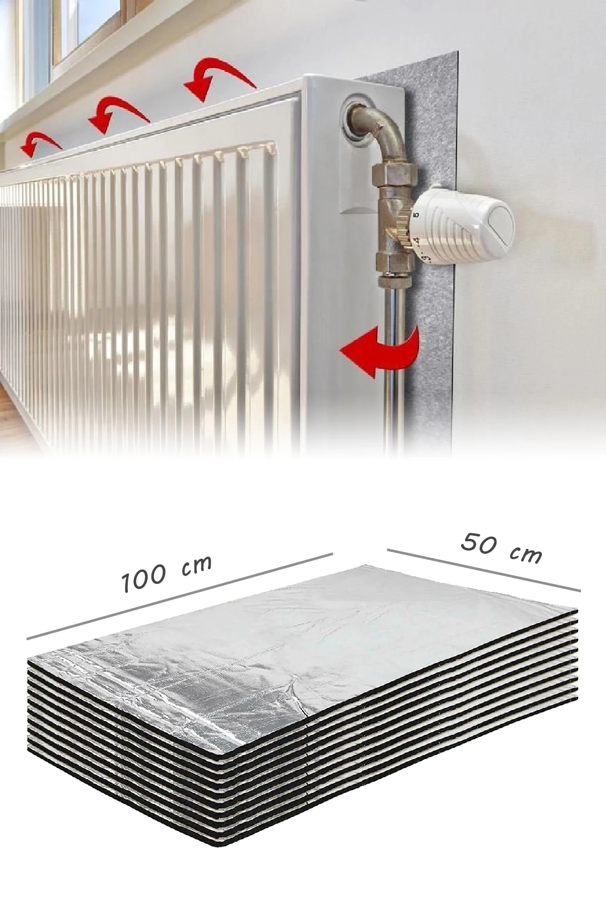 5 Adet Petek Kalorifer Arkası Isı Yalıtım Izolasyon Levhası Radyatör Arkalığı Plaka