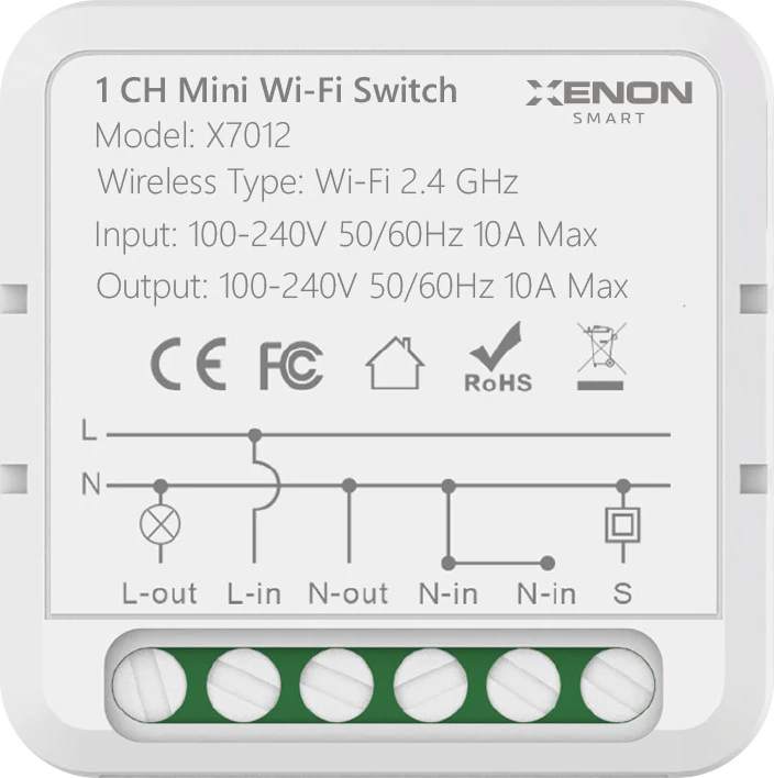 Tek Çıkışlı Smart Switch Tekli Akıllı Röle Tek Kanal Anahtar Modülü (Wi-Fi 2.4 GHz) X7012