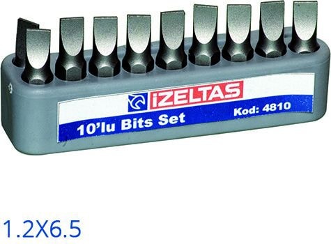 Düz Bits Uç Set 1.2 x 6.5