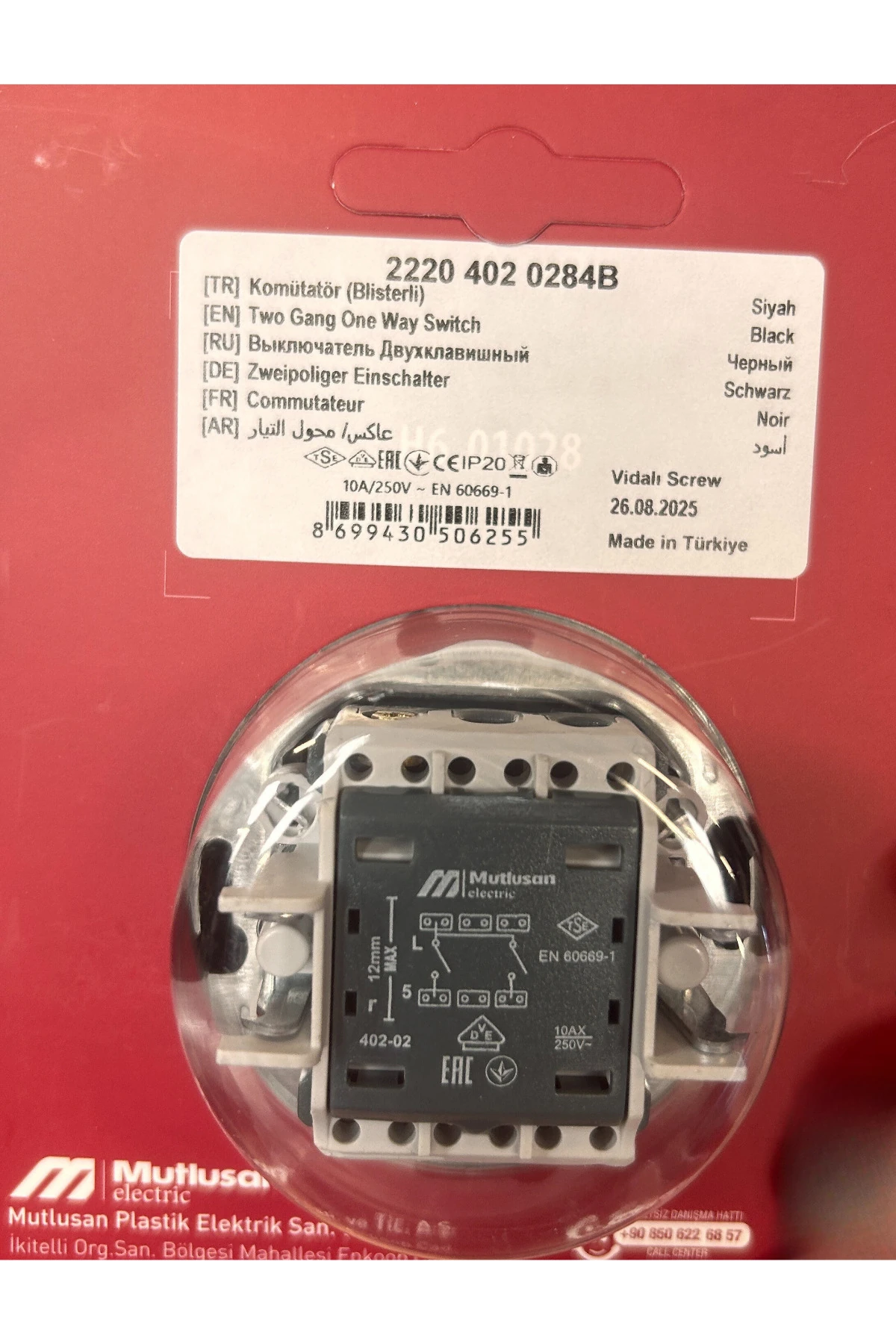 RİTA KOMÜTATÖR VİDALI SİYAH BLİSTERLİ