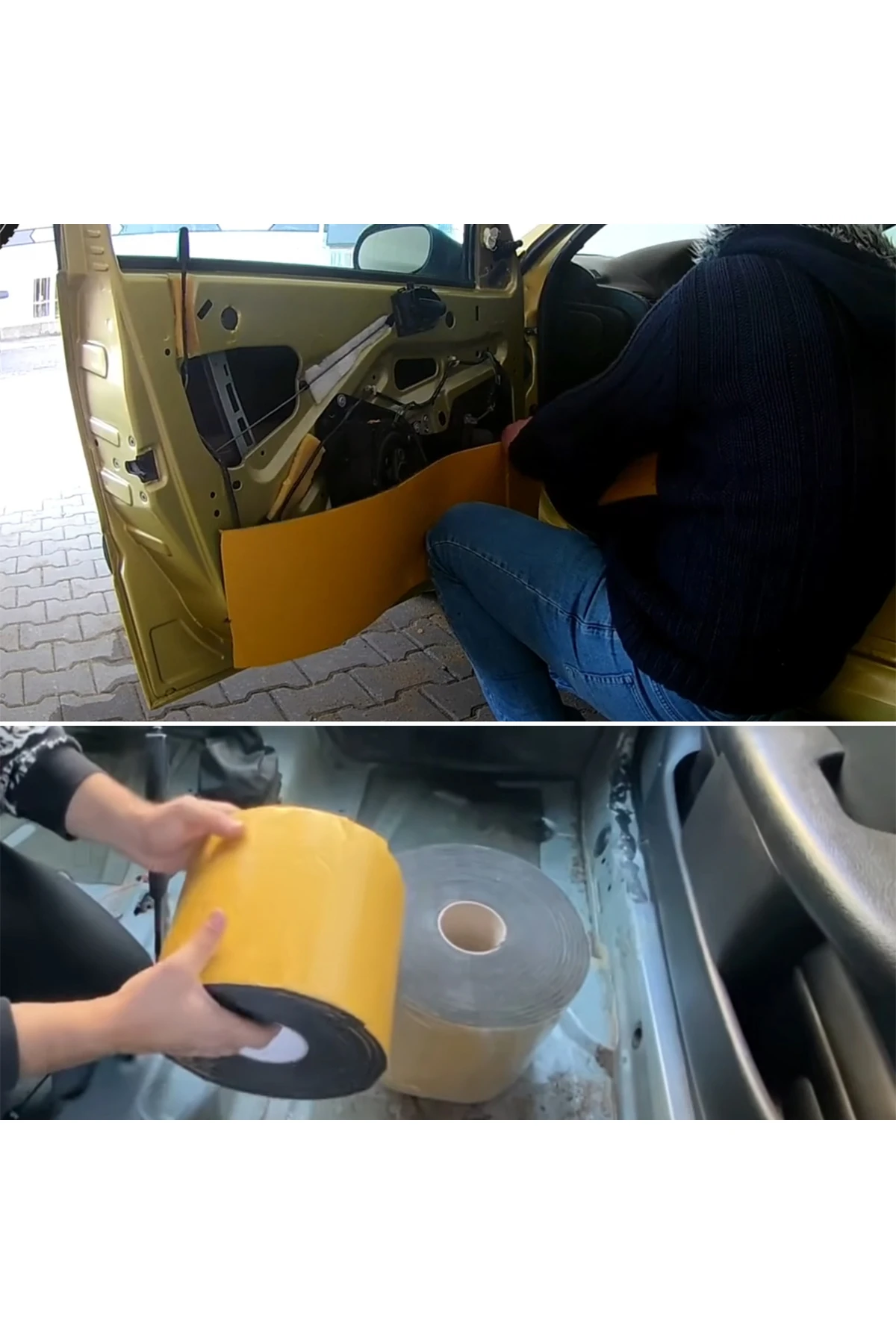 (5 MM EN:100 CM X 1 MT) Yapışkanlı Oto Araç Motor Ses Isı Yalıtım Izolasyon Bandı Kauçuk Sünger