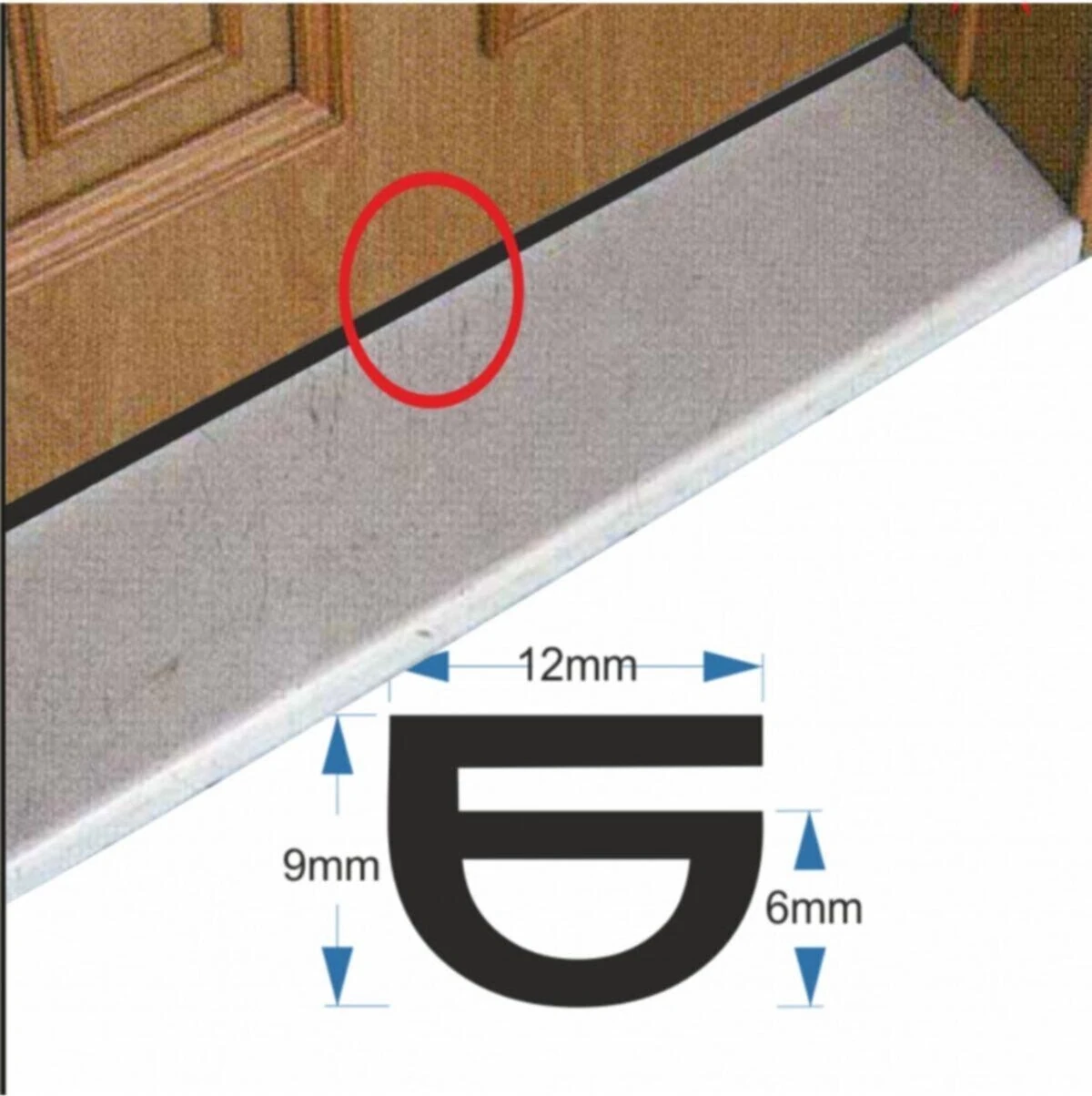 Çelik Kapı Fitili Çelik Kapı Contası Geçmeli Eşik Fitili 6 Metre Siyah