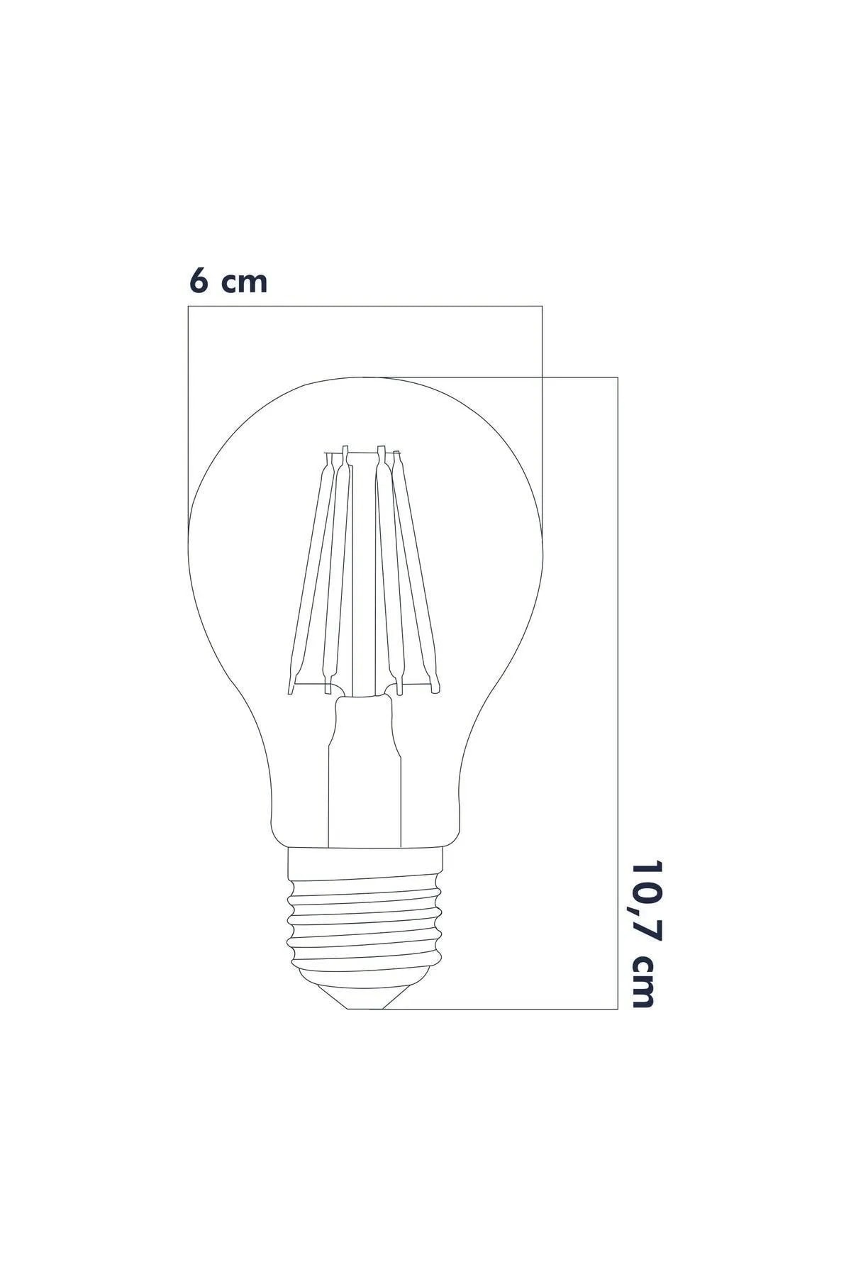 3 Renkli Led Filament Rustik Ampul 6w E27 A60