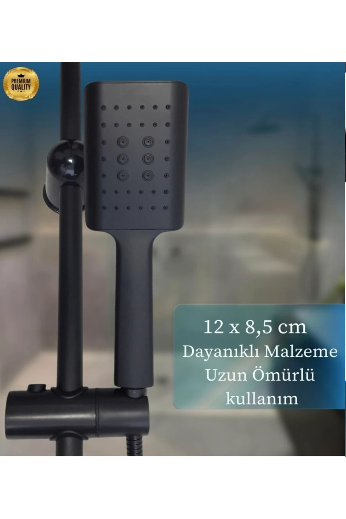 Kca Siyah Robot Duş Seti Yağmurlama Garantili