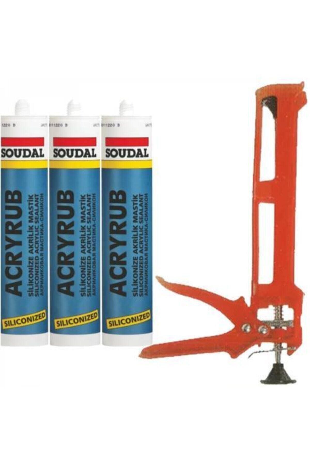 Plastik Silikon Tabancası + 3 Adet 500 ml.beyaz Mastik