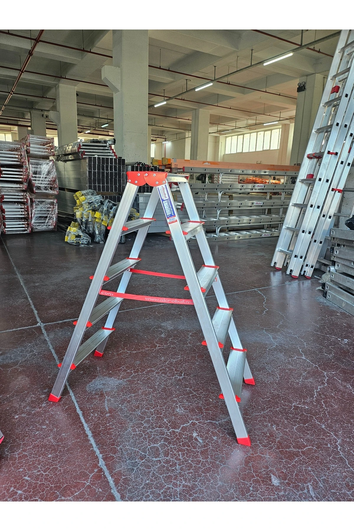 5 Basamaklı Çift Çıkışlı Alüminyum Merdiven