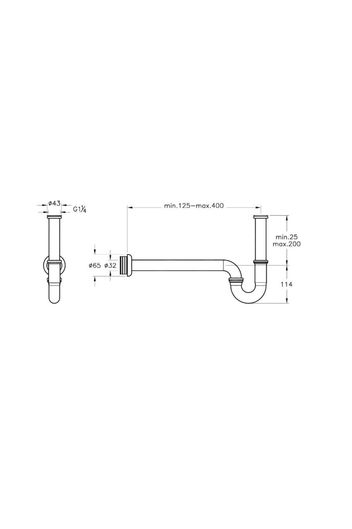 Vitra Lavabo Sifonu A45151 - P Tipi