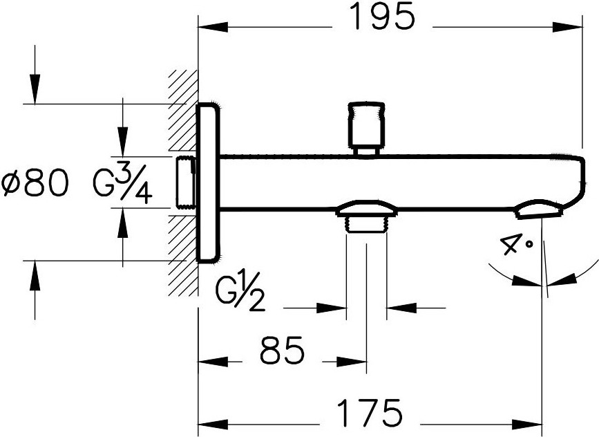 Root Round A4271926 Çıkış Ucu, El Duşu Çıkışlı, Bakır