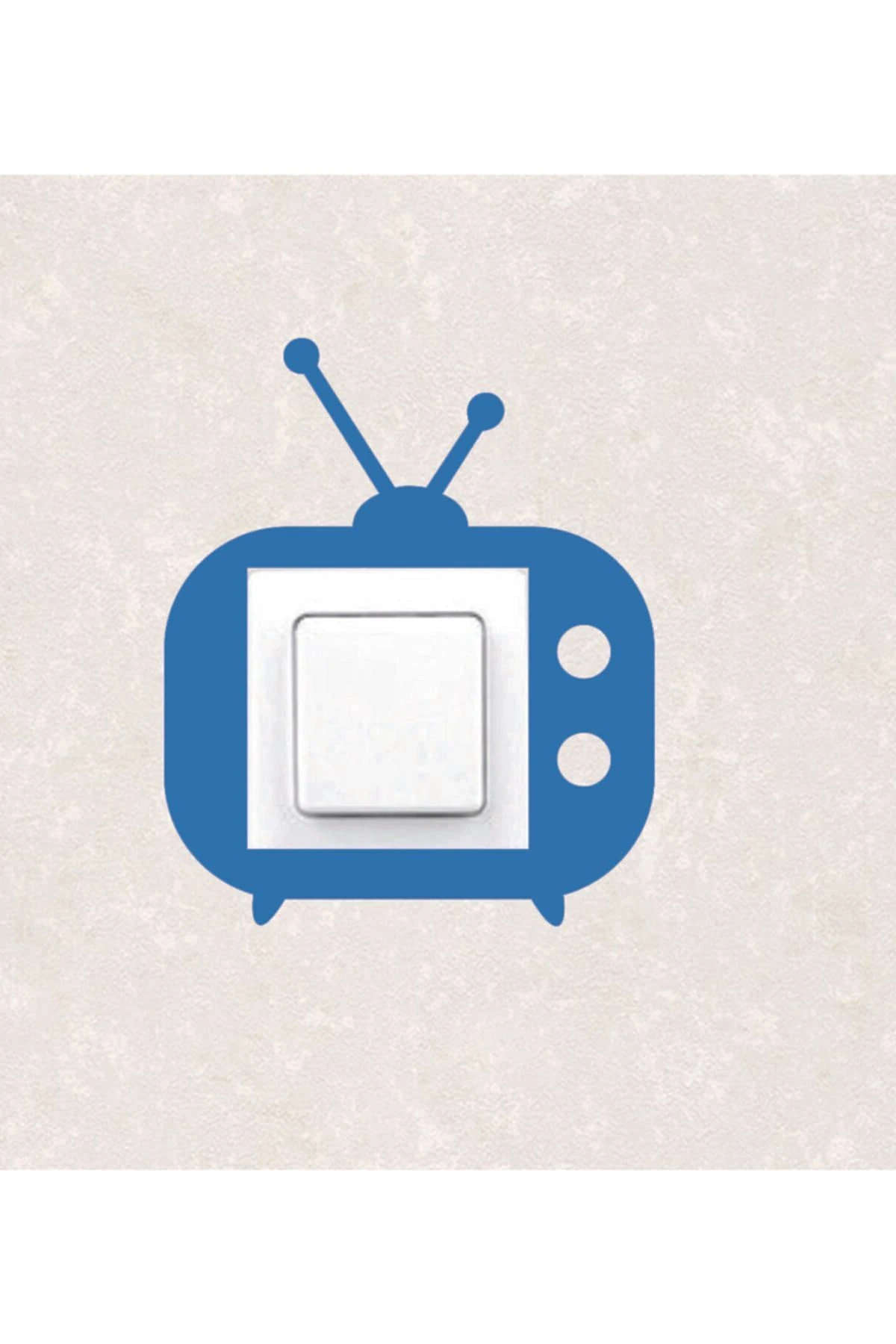 Lazer Kesim Ahşap Anahtar Priz Çerçevesi Mavi Tekli Tv Odası 2127-m