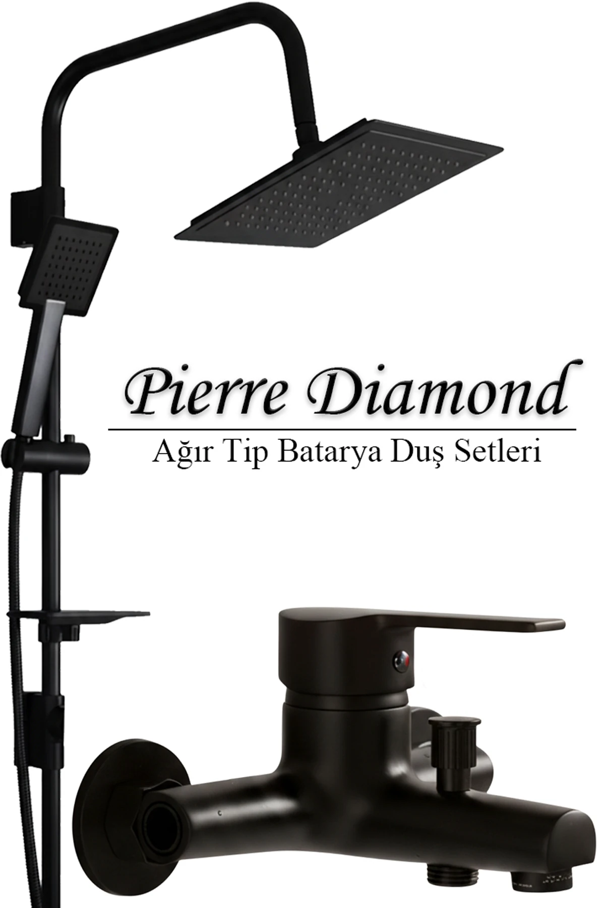 Banyo Bataryası ve Robot Duş Takımı Duş Musluğu Musluk Armatür Siyah Renk Çeşitleriyle