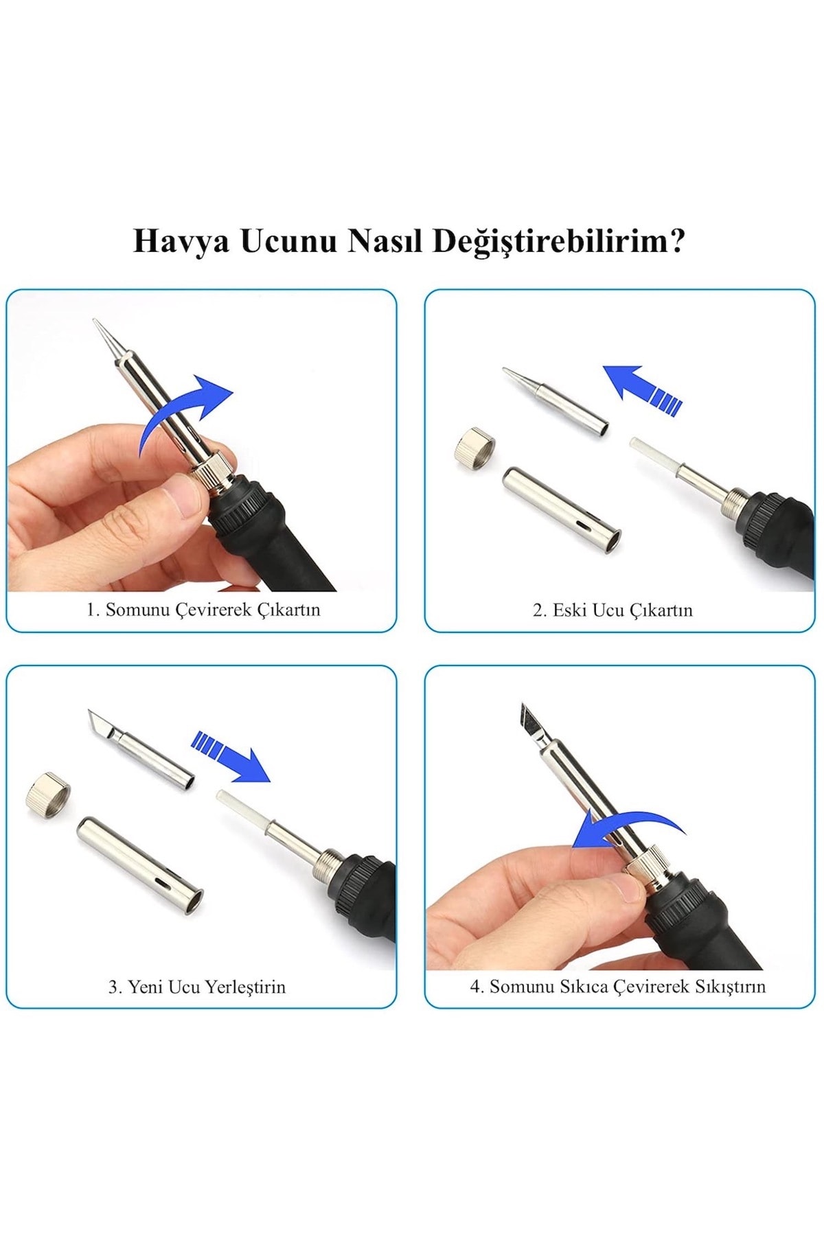 900m-t Serisi 5’li Lehim Ucu Seti – B, I, K, 3c, 2.4d Uç Tipleriyle Her Işleme Uygun