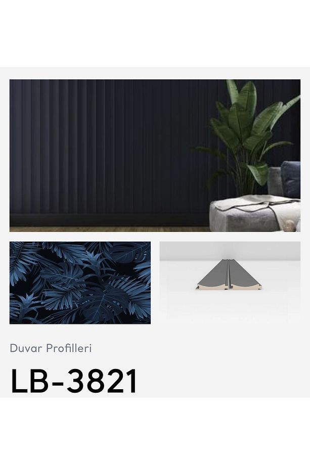 Akyürek Lb 3821 Model Soft Siyah Dekor Profil Duvar Kaplama Panel Lambri