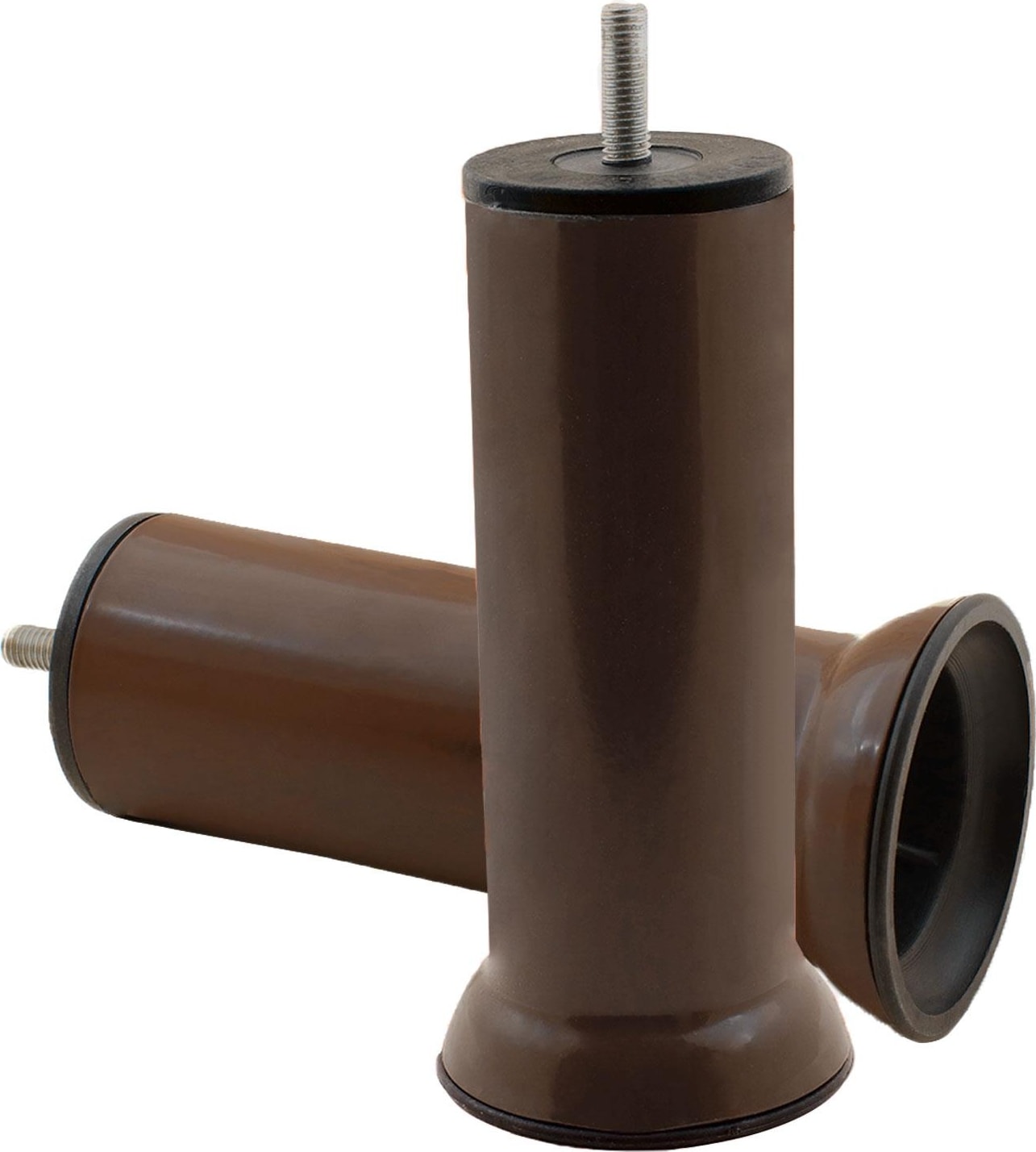 Baza Mobilya Kanepe Koltuk Destek Ayağı M8 Civatalı Kahverengi Metal Ayak 15 cm (12 Adet)