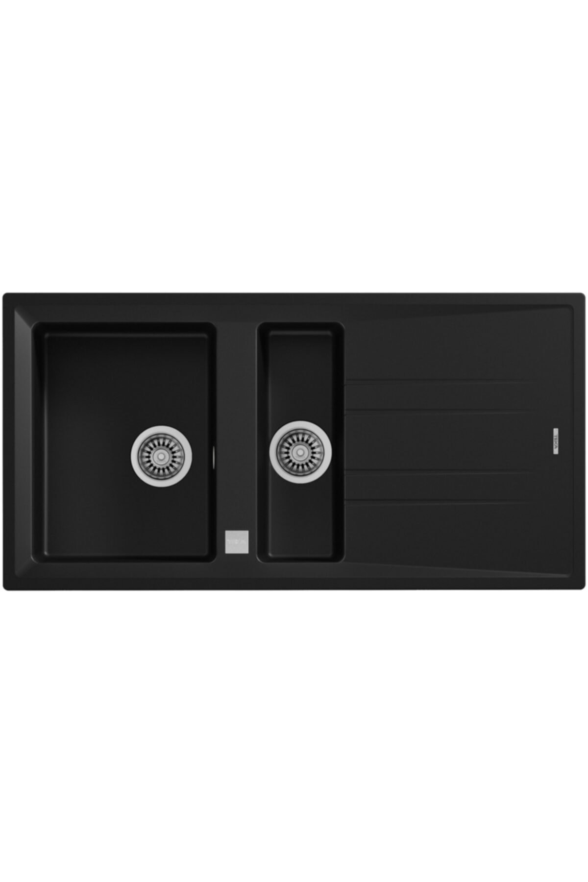 STONE 60 B-TG Metallıc Black 1,5 Göz Granite Evye Siyah