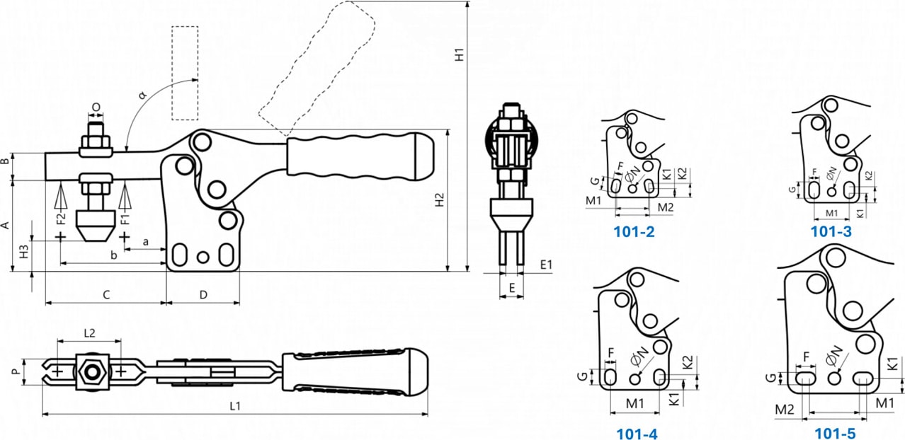 101-2 Dikey Tabanlı Yatay Bağlantı Elemanı 23670