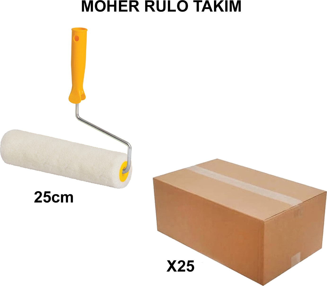 İZMİR FIRÇA Izmir Fırça Arge Toptan Moher Rulo Takım 25CM-25 Adet 011847
