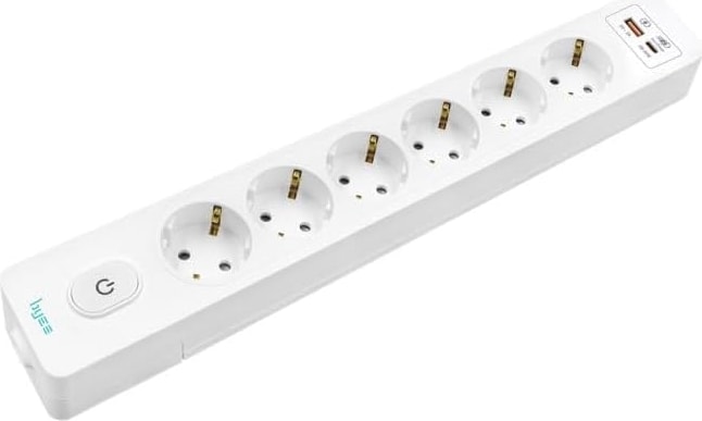 Altılı Anahtarlı USB Hızlı Şarjlı (20W) Topraklı Priz, 2m, Çocuk Korumalı