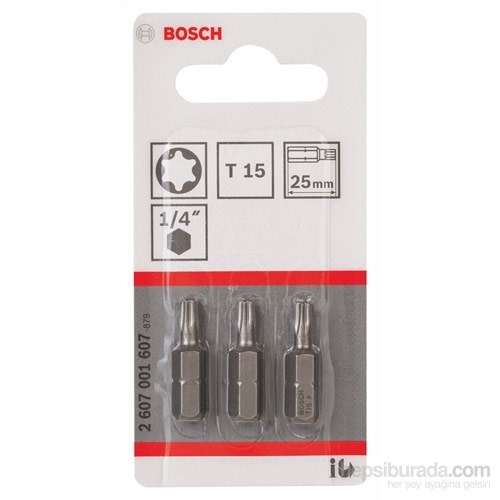 BOSCH - 3'Lü Paket - Ekstra Sert Seri Vidalama Ucu - T15, 25 Mm
