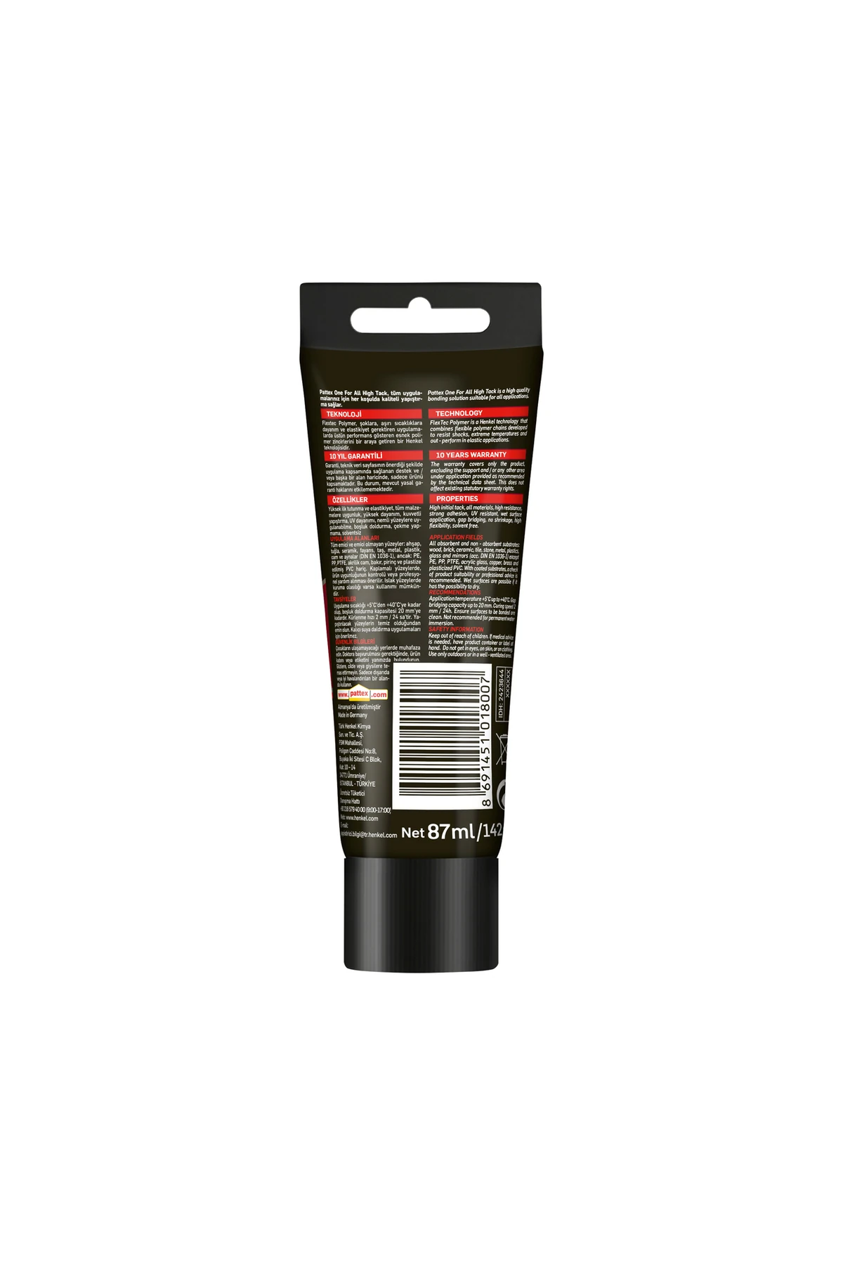 Pattex One For All High Tack Montaj Yapıştırıcısı 142 Gr/85 Ml