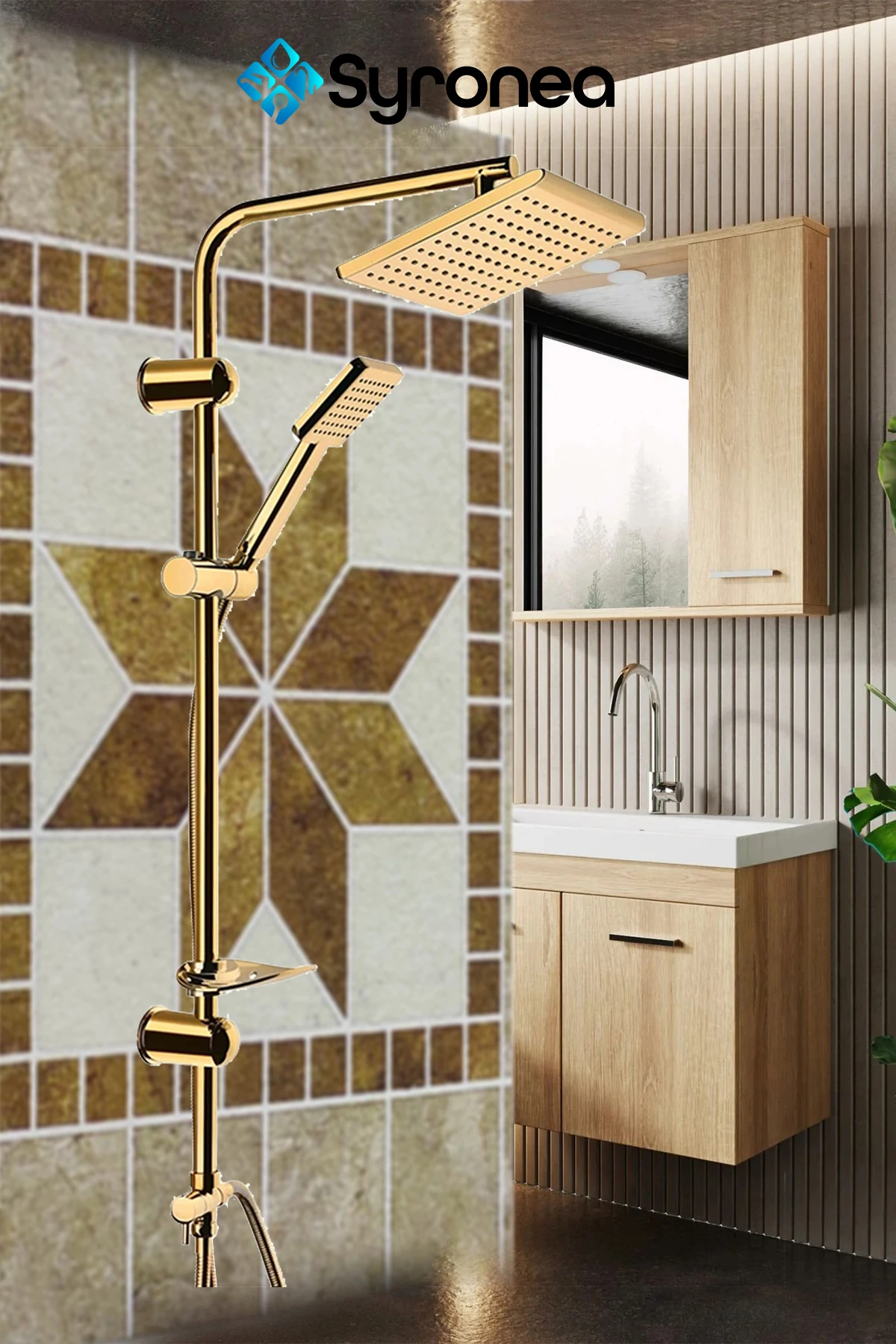 Altın Kare Yeni Nesil Siyah Robot Tepe Yağmurlama Duş Seti Duş Başlığı Duş Hortum