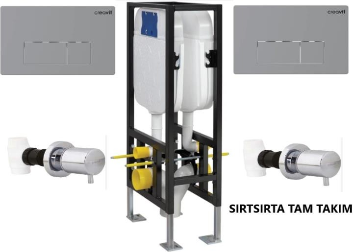 GR5005 Asma Klozetler Için Alçıpan Duvarlar Içi Sırt Sırta Uygulamalı Set Yere Hızlı Montaj 3-6 Lt. Gövde