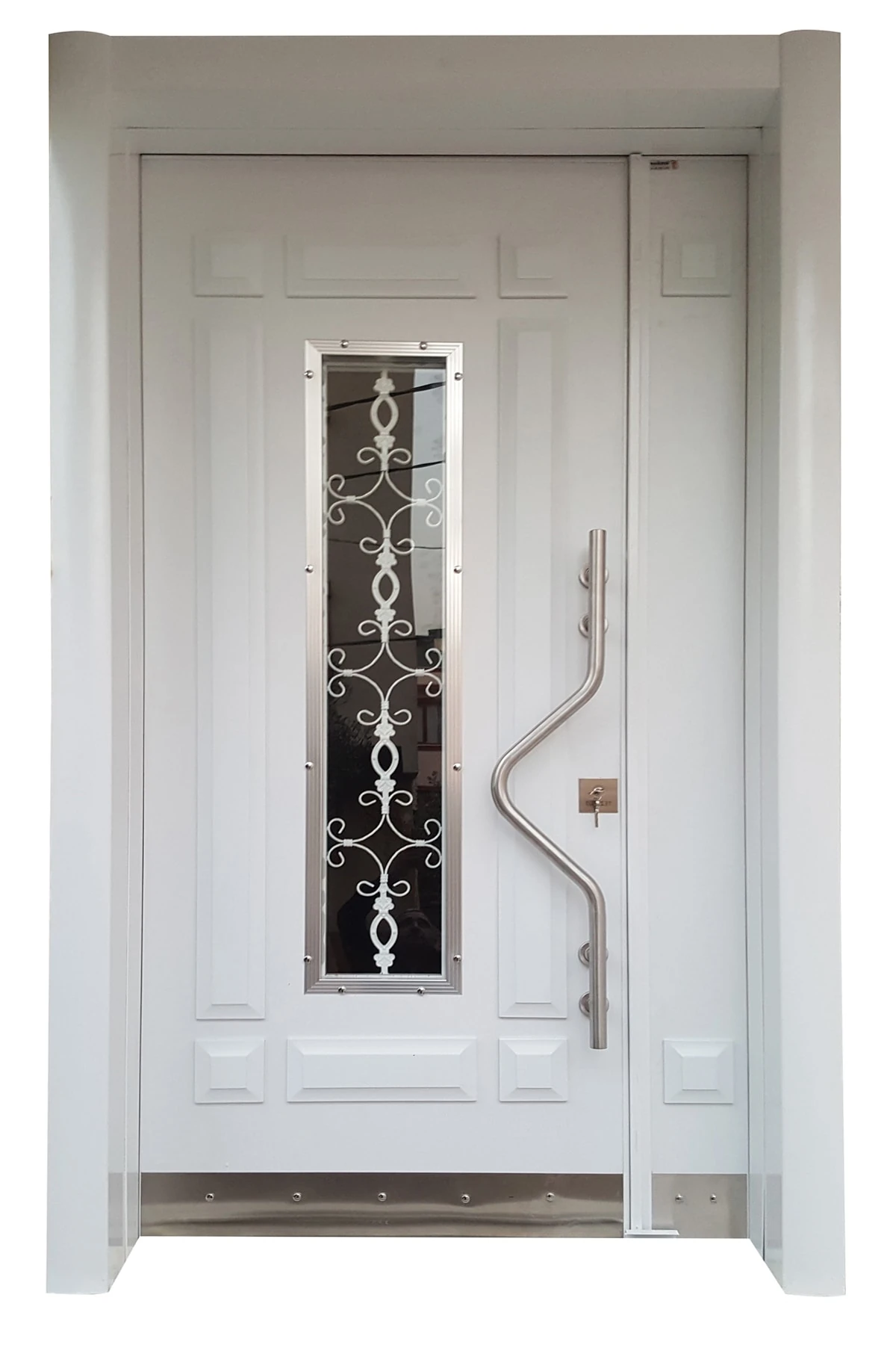 Beyaz Apartman Bina Giriş Kapısı, Villa Kapısı Sol Açılım