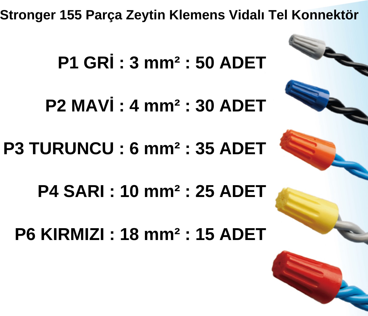 155 Parça Zeytin Klemens Vidalı Tel Konnektör Seti