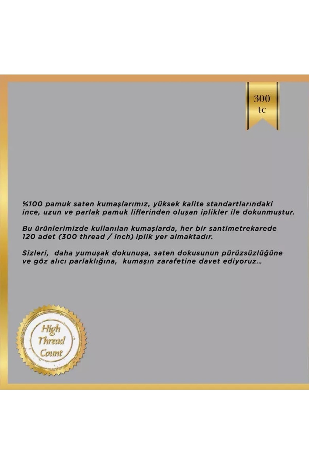 Pamuk Saten Graz Gri Çift Kişilik Nevresim Takımı