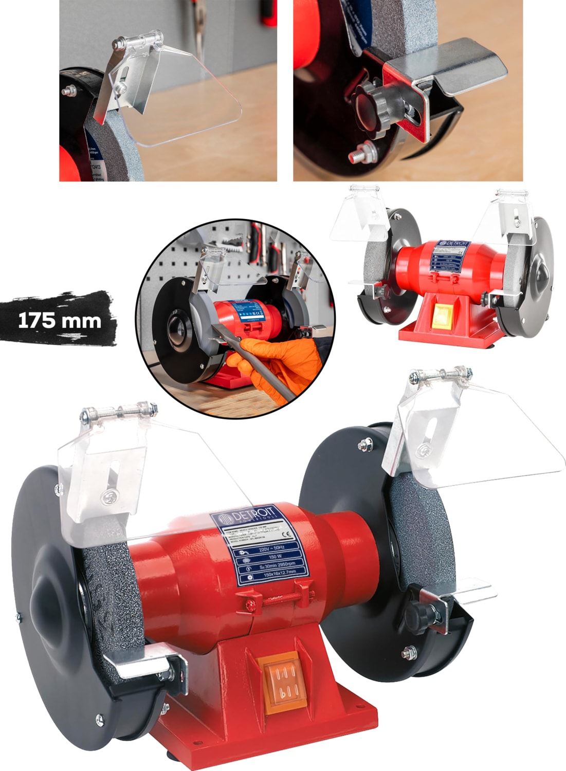 Usa Profesyonel 2000 W Çark Motoru Zımpara Balta Bıçak Bileme Makinesi Tas Motoru Taslama 175 mm