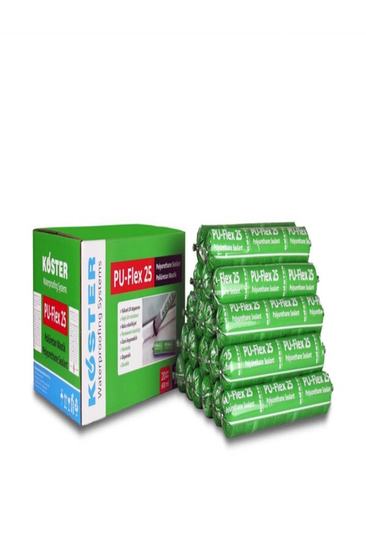 Pu Flex 25 / 600 ml Sosis Tipli Poliüretan Mastik - UV Dayanımlı (GRİ - BEYAZ)