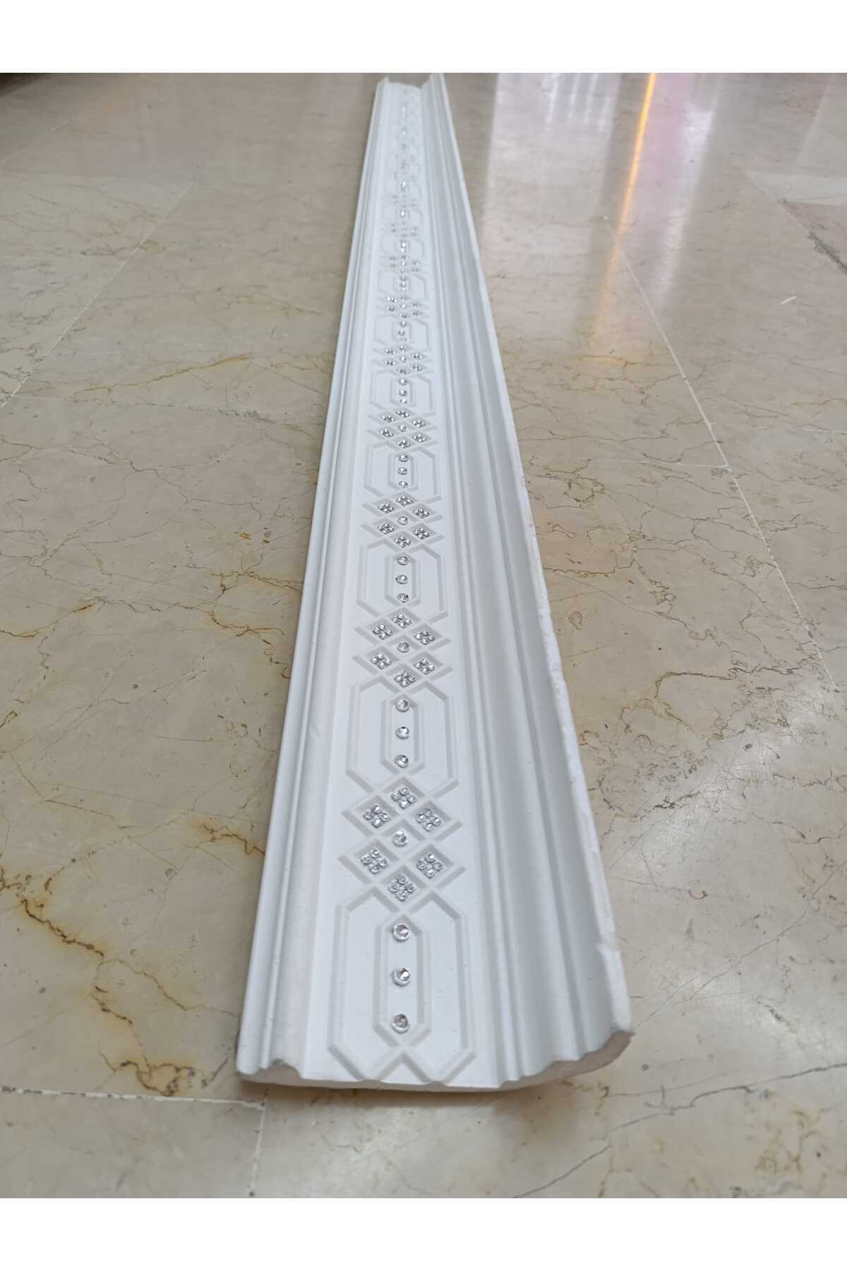 Selçuklu Desenli Gümüş Gri Taşlı Stropiyer 5 Adet-10 Mt (2 Mt uzunluk)