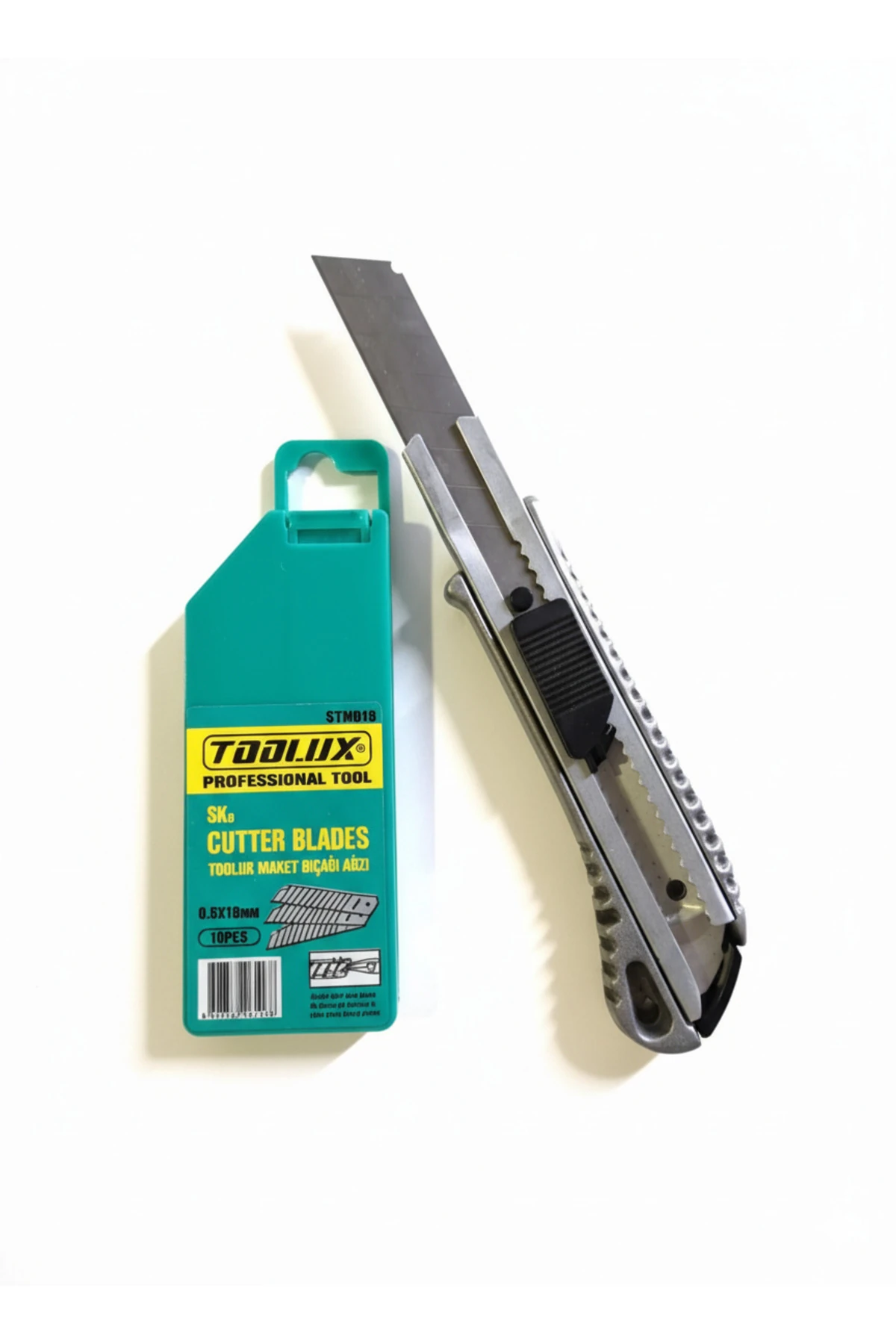 Metal Falçata Maket Bıçağı – 10 Adet Yedek Bıçak Kutulu ve Kırma Uçlu Set - Profesyonel