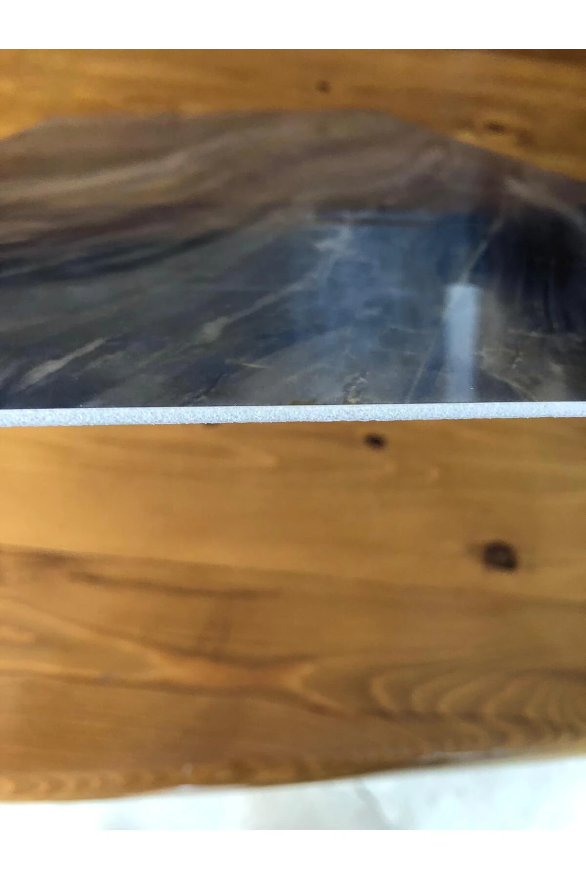 30x60cm Mavi Mermer Desenli Yapışkanlı Seramik Desen Mutfak Banyo Wc Pvc Duvar Kaplama Paneli