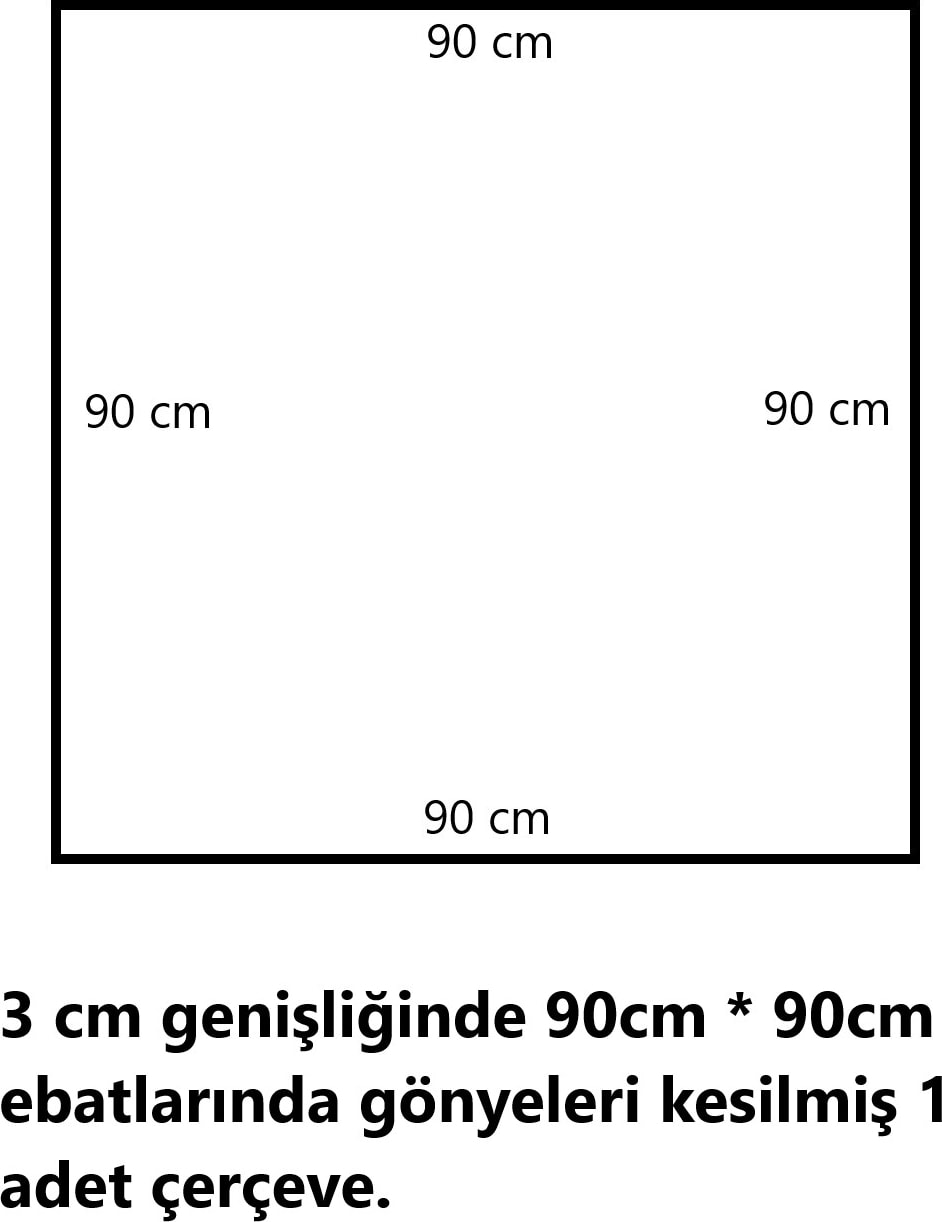 Dekoratif Boyanabilir 2,5 cm Duvar Çıtası 1 Adet 90 cm*90 cm Hazır Kesimli Çerçeve