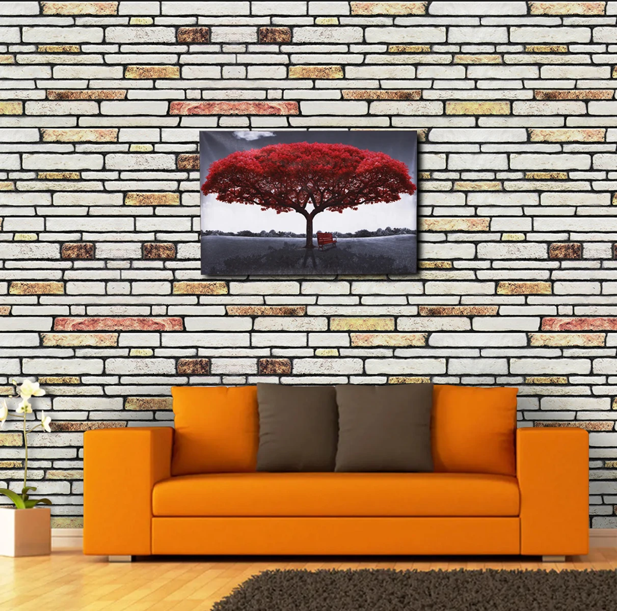 5 Adet (2,5m2) x Kesme Taş Desenli 3 Boyutlu Renkli Strafor Köpük Duvar Kaplama Paneli (KS-405)