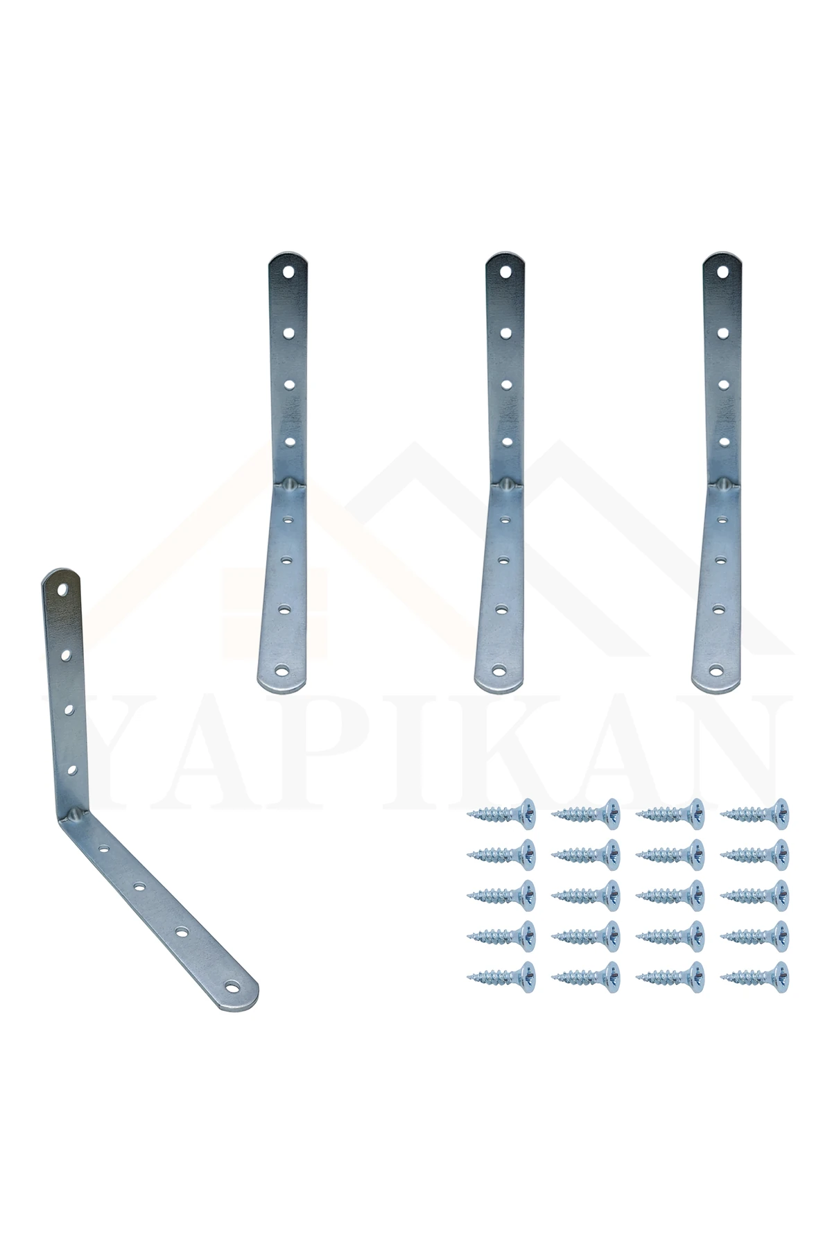 20x140x140mm- 3 Ad Orta Yük L Demir Gönye Köşebent - Mobilya Dolap Gardırop Duvar Sabitleyici Aparat