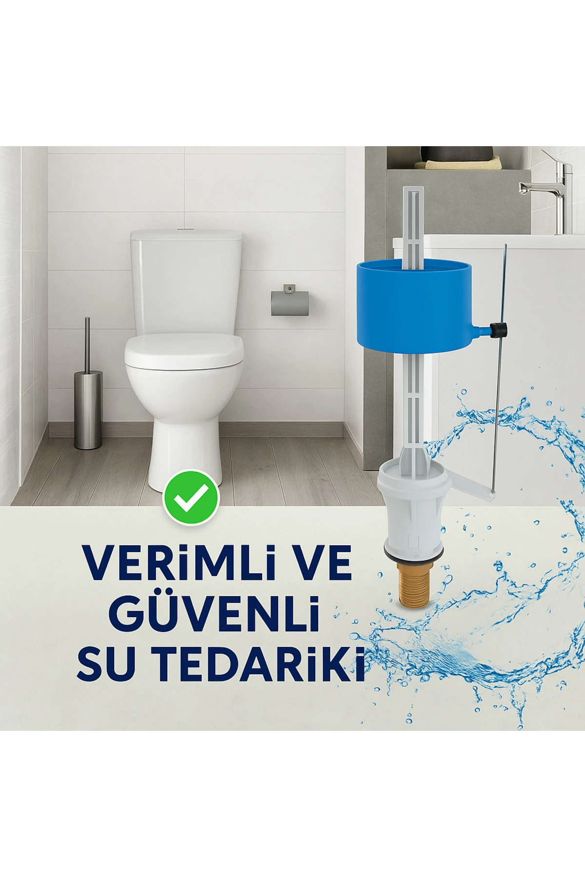 Klozet Rezervuar İç Takım Flatörü – Sessiz Dolum, Yüksek Uyumluluk, Alt Girişli Şamandıra Rezervuar