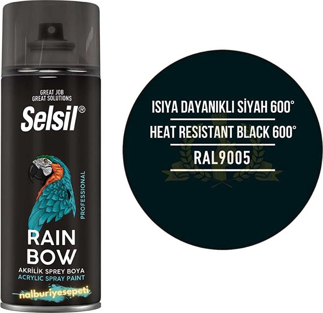 Isıya Dayanıklı Akrilik Sprey Boya Mat Si̇yah 400 Ml. - RAL9005