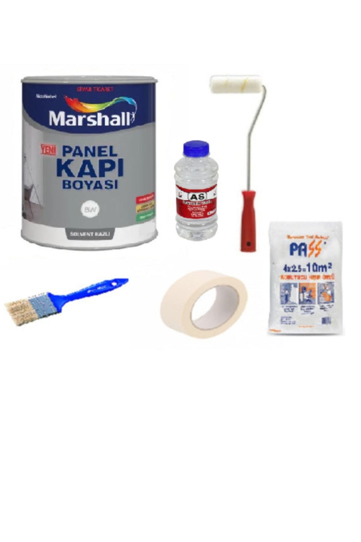 Solvent Bazlı Amerikan Panel Kapı Boyası 2,5 Lt 6 Parça Boyama Seti Beyaz