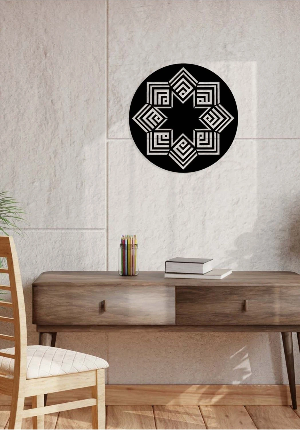 -Allah Islami Metal Tablo - Islami Ev Dekorasyonu - Dini Duvar Tabloları - 60 X 60 - Cm - Sıyah-Islm-139