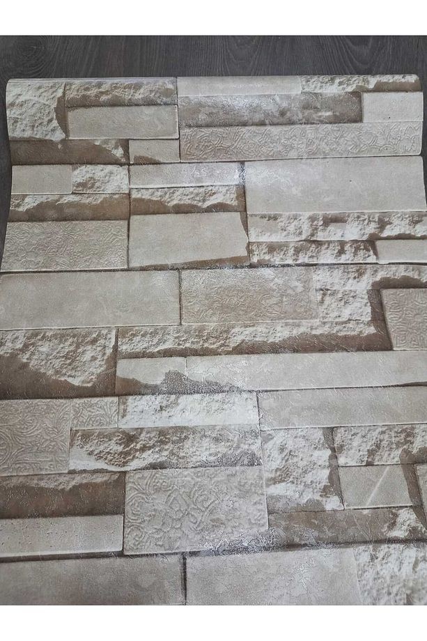 taş desenli silinebilir duvar kağıdı 53 cm genişliğinde 10 metre uzunluğunda