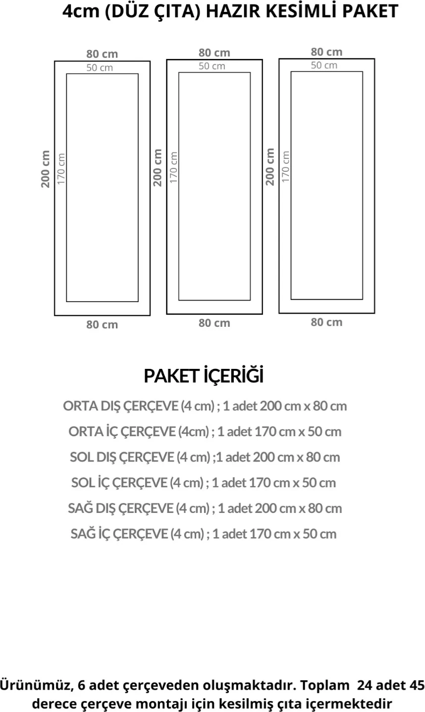 Dekoratif Boyanabilir Montaja Hazır 4cm Modern Duvar Çıtası Tasarımı