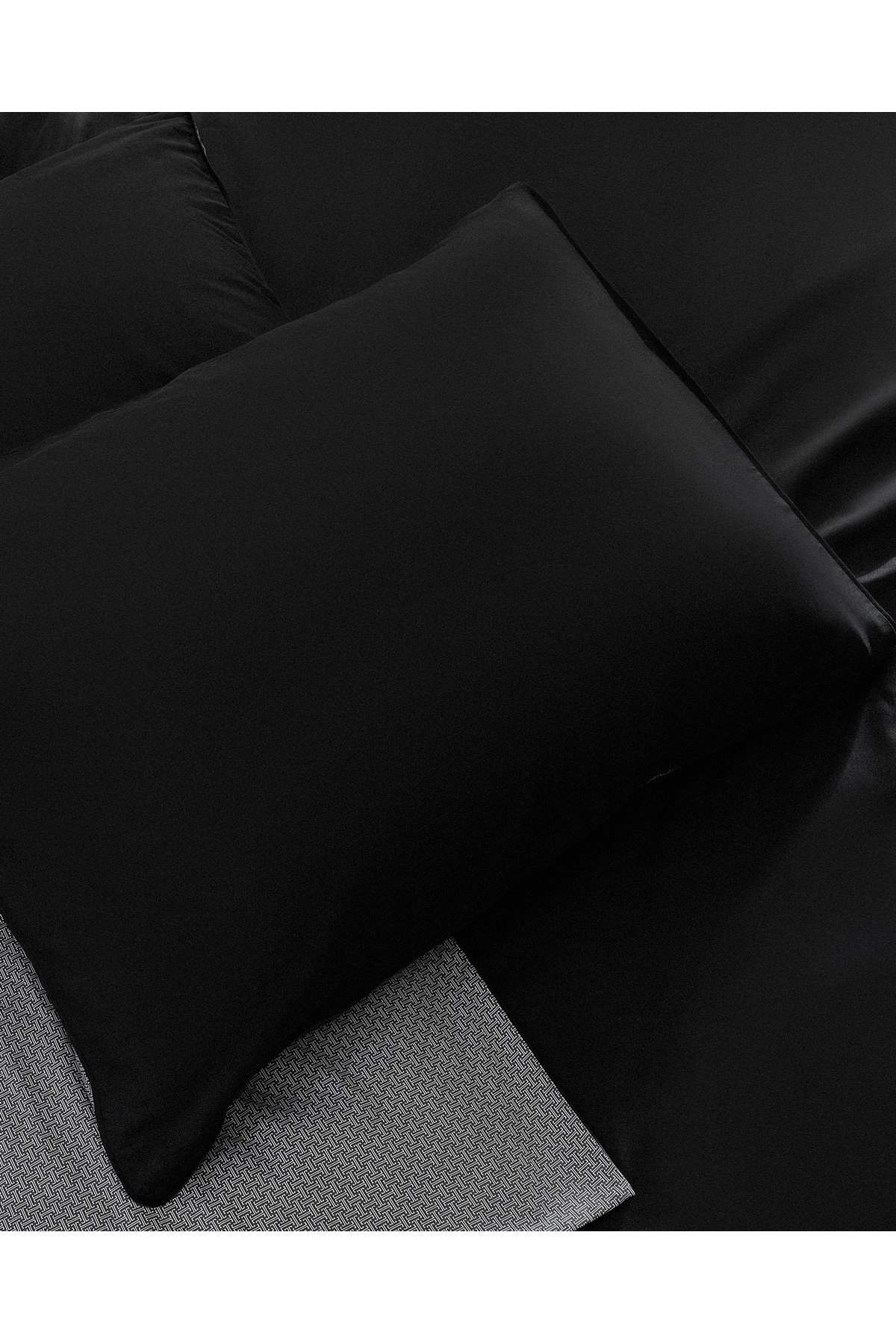 Vachel King Size %100 Pamuk Baskılı Saten Nevresim Takımı - Antrasit
